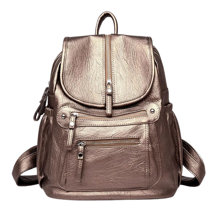 MOCHILA FEMININA CONCIARO EM COURO